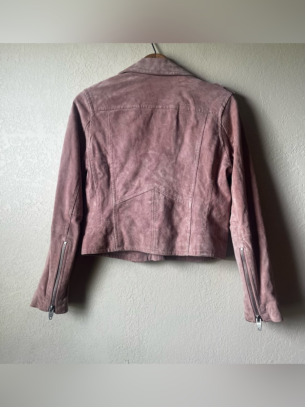 SL8 Genuine Leather Pink Suede Moto Jacket - Women's - Picture 6 of 7